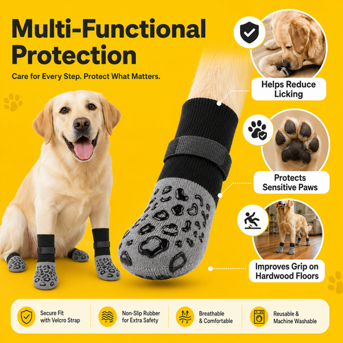 Steadypaws Grip Socks — Non-Slip Paw Grips for Senior Dogs (4-Pack)