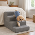 Steadypaws Easy Steps — Low-Rise Foam Dog Stairs (4-Step, Washable Cover)